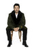 Men's Olive Green Removable Fur Collar Full Length Wool Overcoat