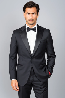 Mantoni Suit - Signature Menswear Wool Fabric SuitsOutlet - Brand Men's One-button Tuxedo - High End Suits - High Quality Suits