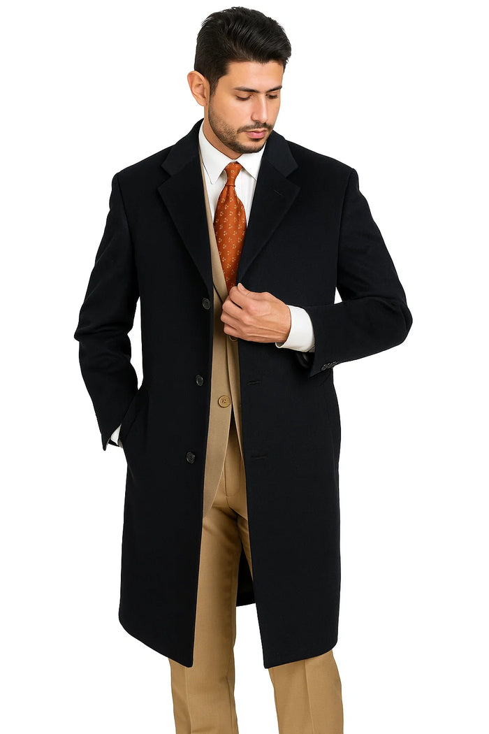  Men's Overcoat Wool 3 Buttons