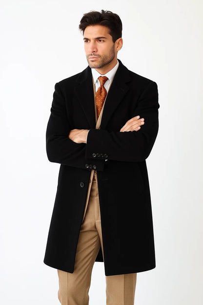  Men's Overcoat Wool 3 Buttons