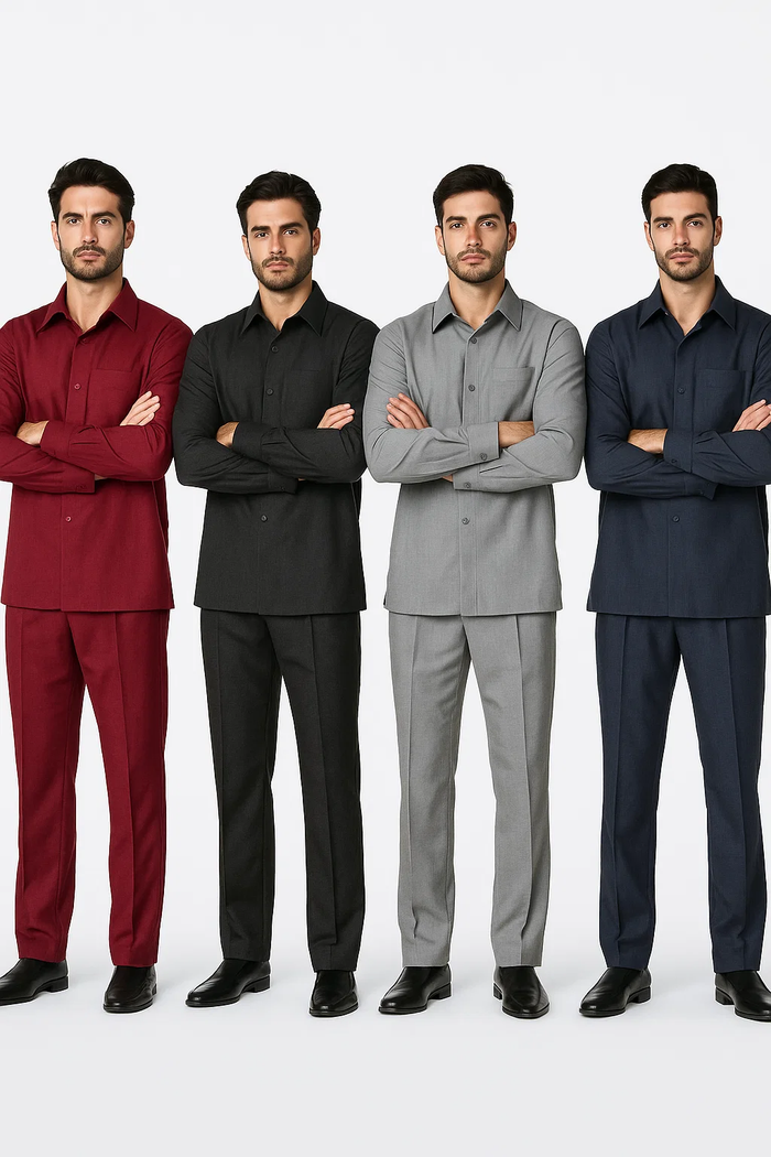 Men's Plain Long Sleeve Casual Walking Suit