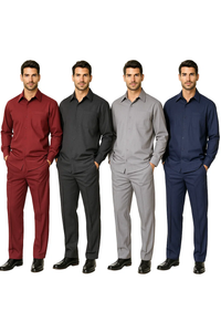 Men's Plain Long Sleeve Casual Walking Suit