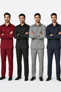 Men's Plain Long Sleeve Casual Walking Suit