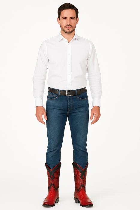 Los Altos Boots Caiman Tail Red Pointed Toe Cowboy Boots