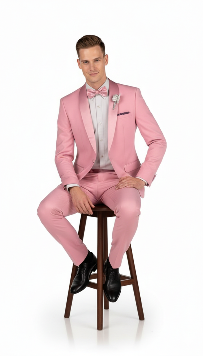 Men’s Rose Pink Tuxedo Suit
