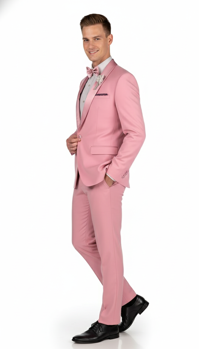 Men’s Rose Pink Tuxedo Suit