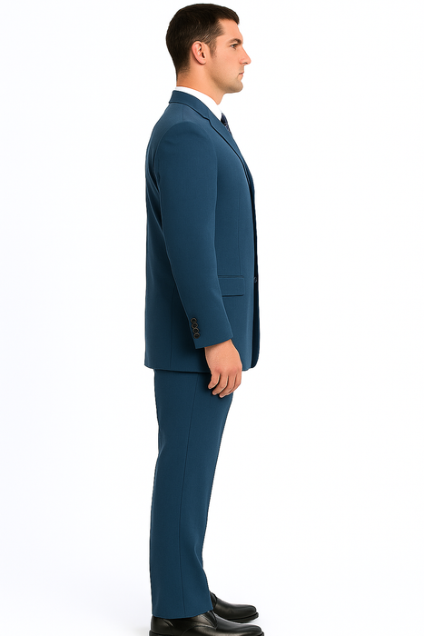 Men’s Saphire Steel Blue 3-Button Suit