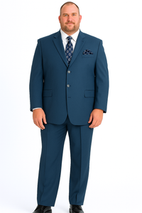 Men’s Saphire Steel Blue 3-Button Suit