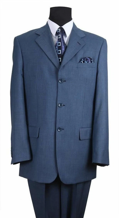 Men’s Saphire Steel Blue 3-Button Suit