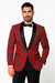 Men's Shawl Lapel Red Plaid ~ Windowpane Dinner Cheap Priced Blazer Jacket For Men & Sport coat Jacket