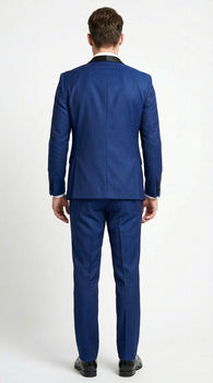 Men’s Shiny Sharkskin Saphire Royal Blue Tuxedo