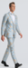 Men's Sky Blue & Silver Gold Floral Paisley Prom Tuxedo