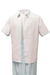 Men’s Sky Blue Two-Piece Short Sleeve Shirt and Pants Set – Casual Summer Outfit