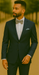 Men’s Slim Fit 100% Wool Suit by Rossiman Rossi – Peak Lapel Jacket & Plum Tapered Pants