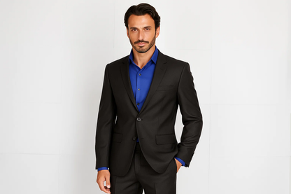 Men's Slim Fit affordable Cheap Priced Business Suits Clearance Sale online sale Black - Image 2
