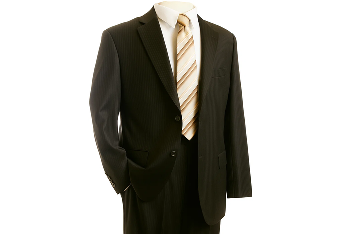 Men's Suit Brown Pinstripe Designer affordable Cheap Priced Business Suits Clearance Sale online sale