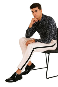 Men's Tuxedo Pants Flat Front Pants Ivory