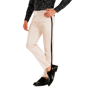 Men's Tuxedo Pants Flat Front Pants Ivory