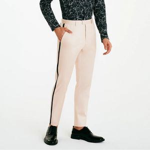 Men's Tuxedo Pants Flat Front Pants Ivory