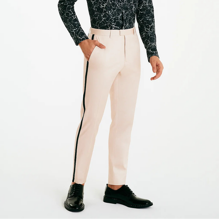 Men's Tuxedo Pants Flat Front Pants Ivory