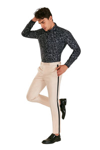 Men's Tuxedo Pants Flat Front Pants Ivory Ivory