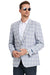 Saco vaquero - Western Sport Coat - Western Blazer - Men's Two Button Business Casual Glen Plaid Sports Coat In Grey & Blue
