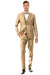 Men’s Two Button Vested Vintage Style Tweed Wedding Suit in Beige