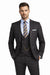Men’s Two Button Vintage Style Slim Fit Vested Plaid Black Suit
