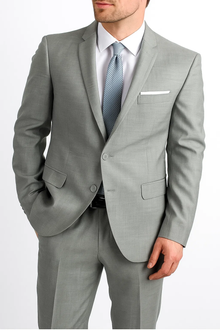 Men's Two Buttons Silver Grey Cheap Priced Business Suits Clearance Sale