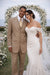 Men’s Vintage Vested Gangster Pinstripe Suit in Tan – 3 Piece Suit