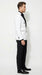 Men’s White Double Breasted Blazer Tuxedo Dinner Jacket with Black Satin Lapel White and Black Color