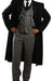 Men's Wool Classic Full Length  Fashion Top Coat Black