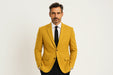 Men's Yellow Four Button Cuffs Designer Fashion Dress Casual Blazer On Sale Blazer