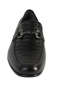 Mens Black Genuine Caiman Belly And Lizard Slip On By Los Altos