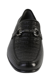 Mens Black Genuine Caiman Belly And Lizard Slip On By Los Altos