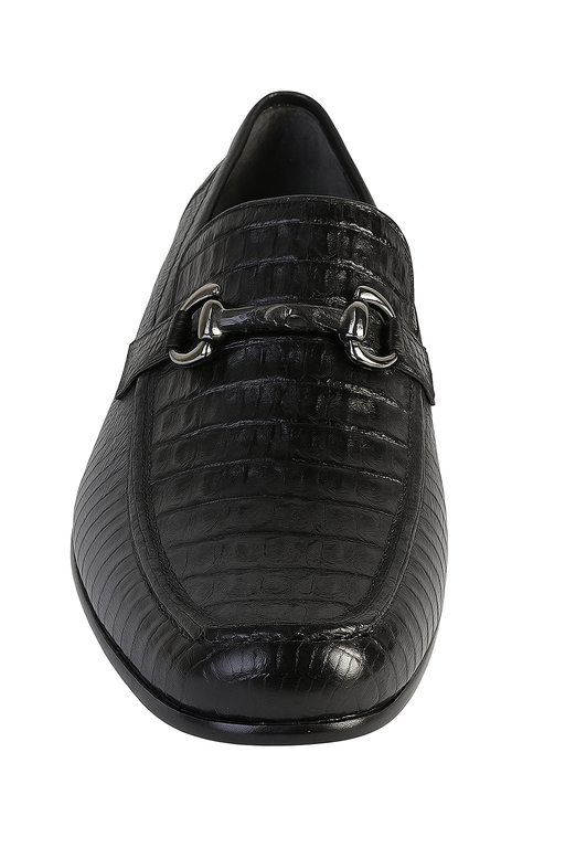 Mens Black Genuine Caiman Belly And Lizard Slip On By Los Altos