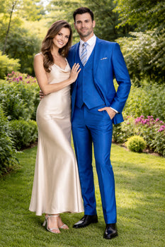 Men's  3 Piece Suit Slim Fit Blue Suit - Image 5