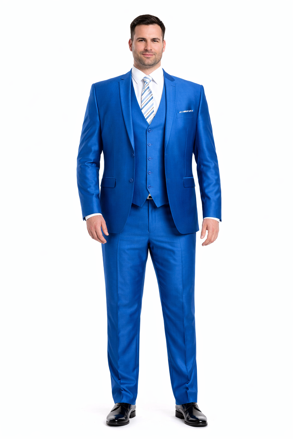 Men's  3 Piece Suit Slim Fit Blue Suit - Image 6