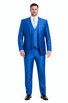 Men's  3 Piece Suit Slim Fit Blue Suit - Image 6