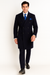 Navy Blue Overcoat - Blue Winter Topcoat - Fabric Double Breasted