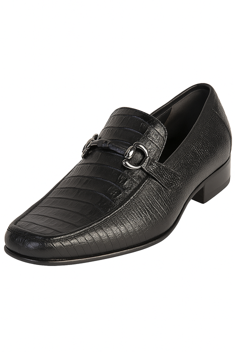Mens Black Genuine Caiman Belly And Lizard Slip On By Los Altos