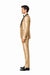 Champagne Shiny Tuxedo Vested Suit - Sateen Sharkskin Fabric Groom Suit