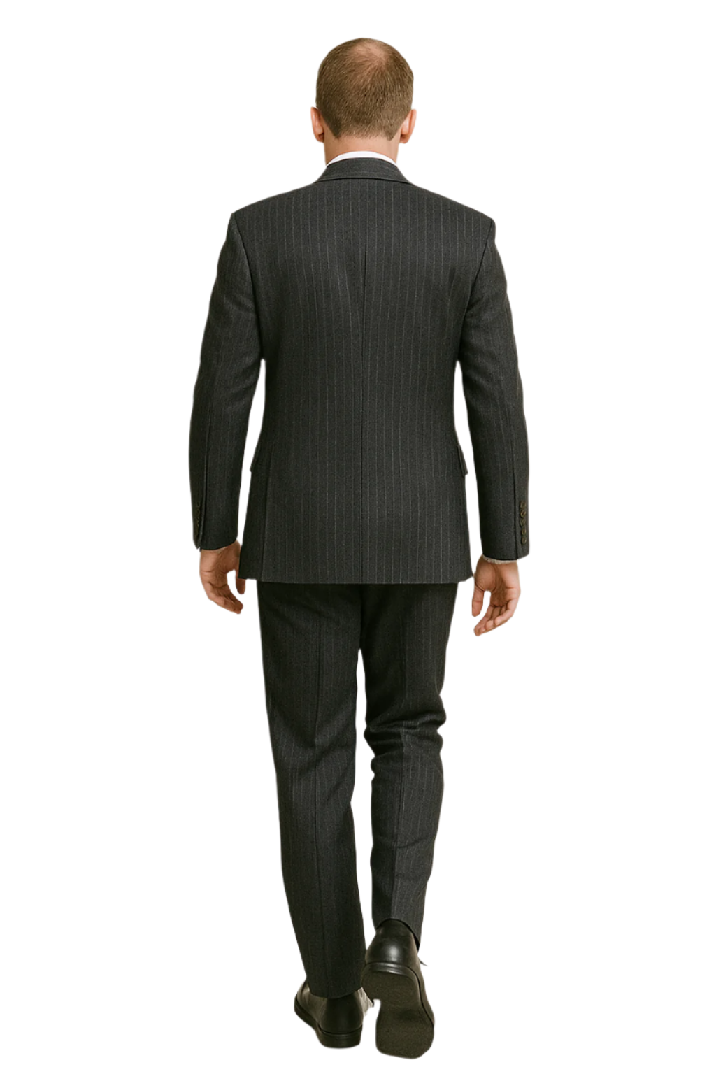 Dark Navy Wide Pinstripe 2 Button Men's Suit - Dark Blue Suit - Image 28