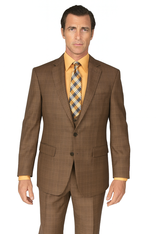 Renaissance Collection - Regular Fit 3 Piece Suit Chestnut