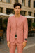 Men's 2 Button  Flap Front pockets Vested Salmon ~ Coral color Suit