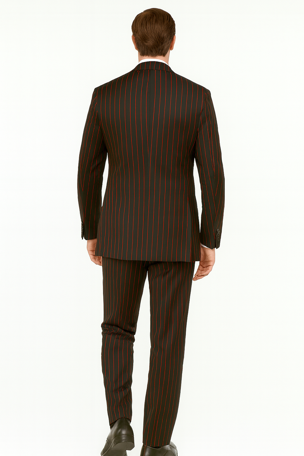 Men's  Black ~ Red Two Button Vest  Suit - Image 7