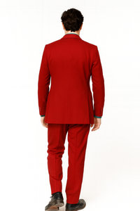 Men's Red Suit With Orange Vest Joker Custom