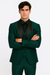 Mens Emerald Green Tuxedo with Black Satin Shawl Lapel – 3 Piece Formal Suit with Vest