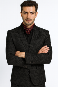 Mens Slim 3 Pieces Black Suit