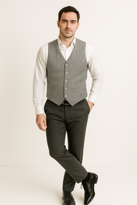 Men's Dark Navy Blue and White Stripe ~ Pinstripe Seersucker Sear sucker suit Vest Set